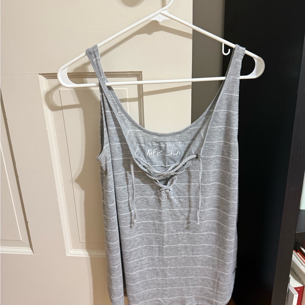 Abercrombie & Fitch Gray Striped Tank Top